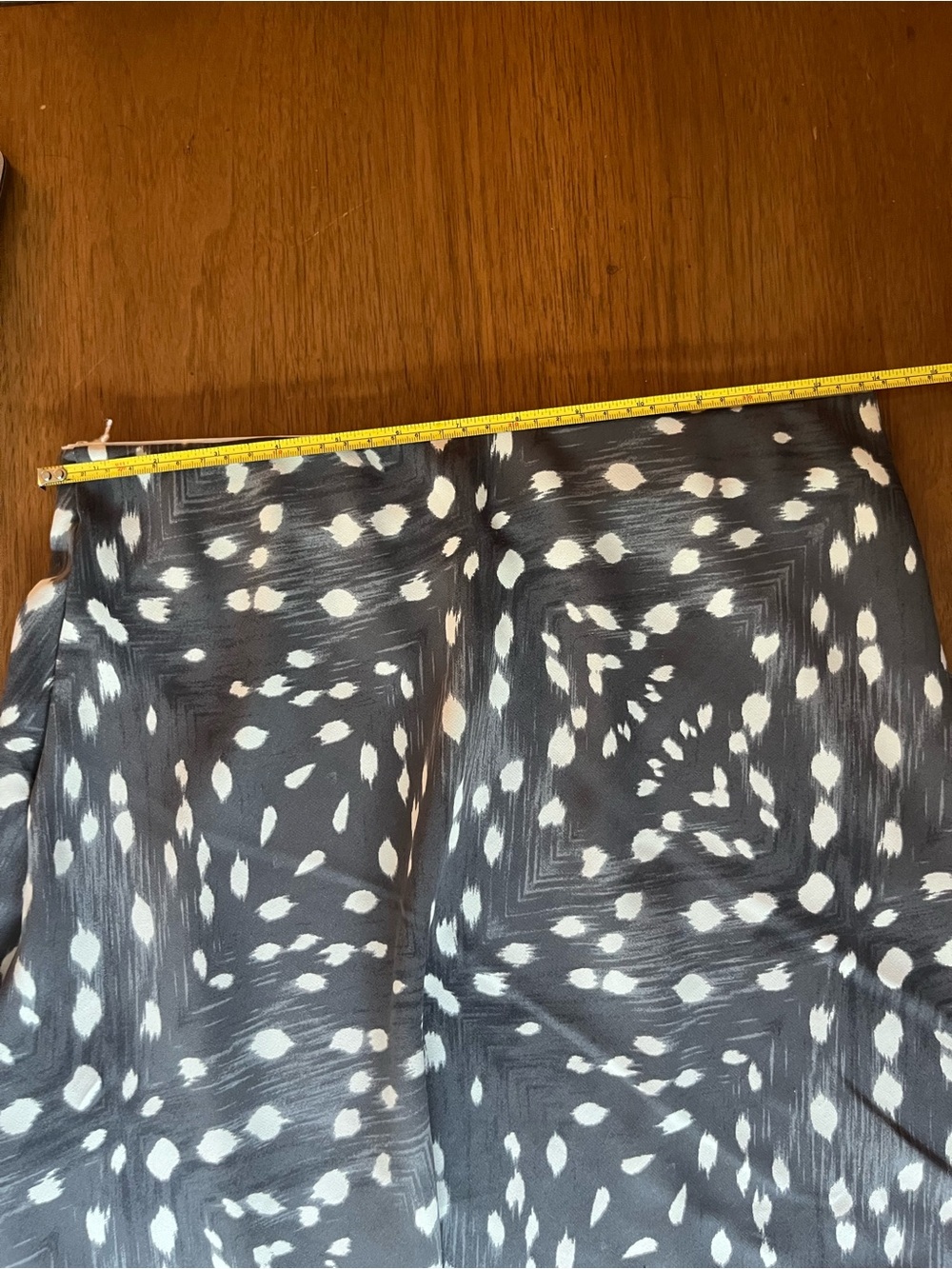Grey and White Silky Asymmetrical A-Line Skirt - Picture 4 of 4